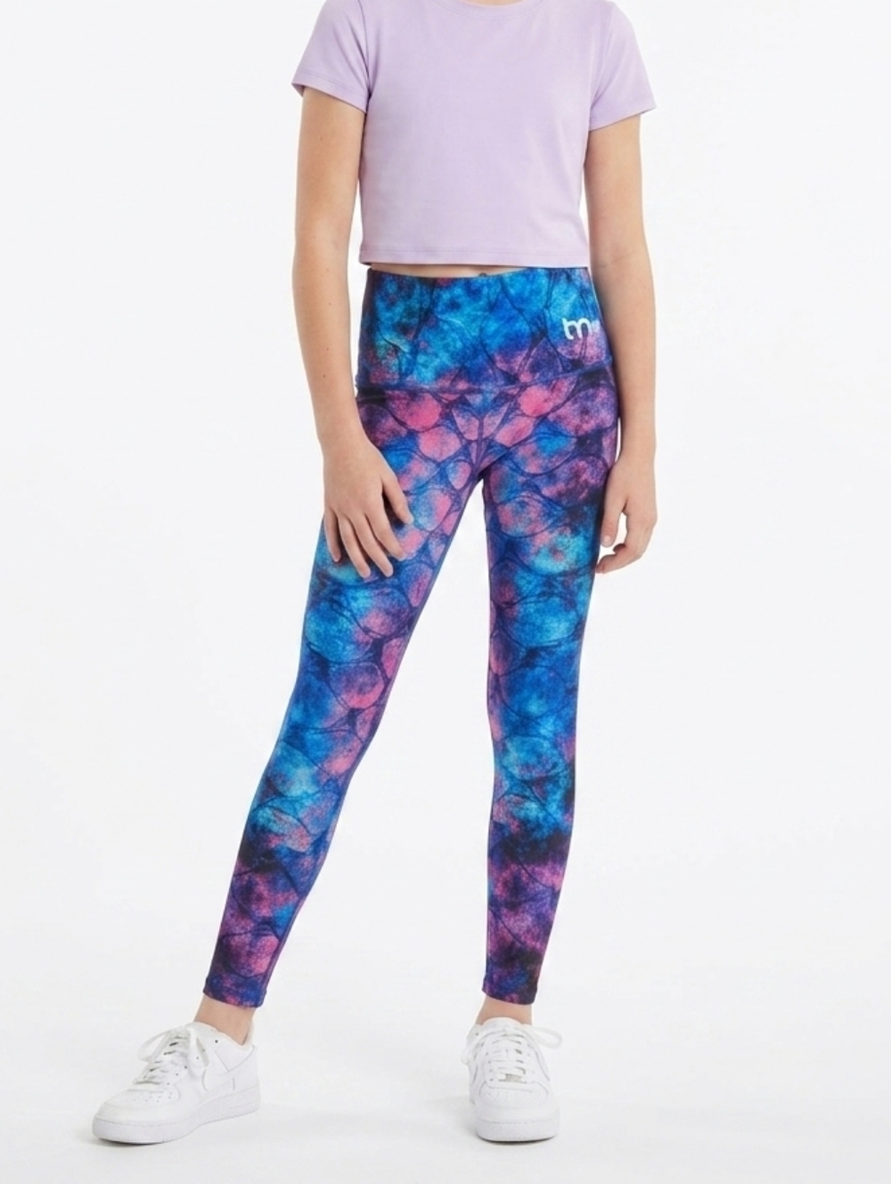 MFit Girls Blue Pink Tie Dye Leggings Youth XL Athletic Activewear Pants